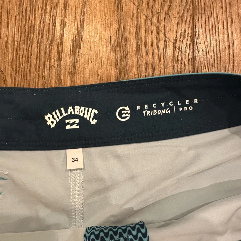Men's Billabong Navy Blue and Turquoise Board Shorts